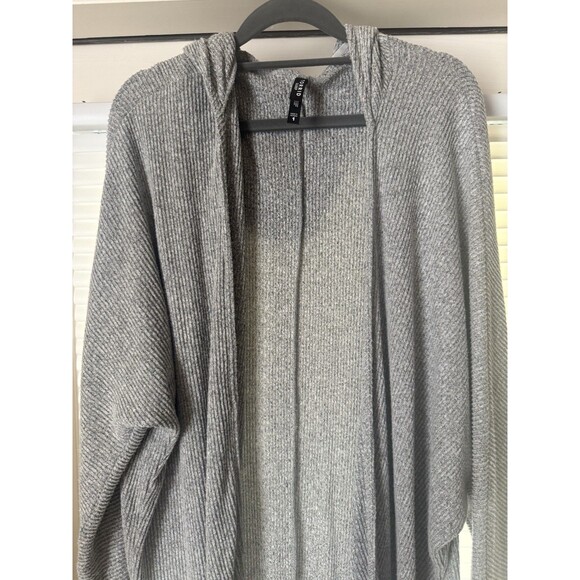 Torrid Sleep Long Sleeve Hooded Duster Cardigan Sweater Gray Women's Size 1 - Picture 2 of 8